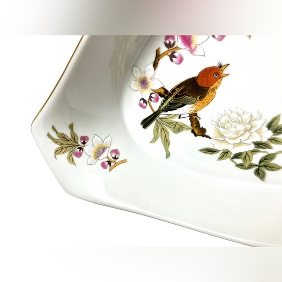 Shafford Chinese Garden Oval Oven To Table Dish Bird Butterfly Porcelain - Picture 4 of 8